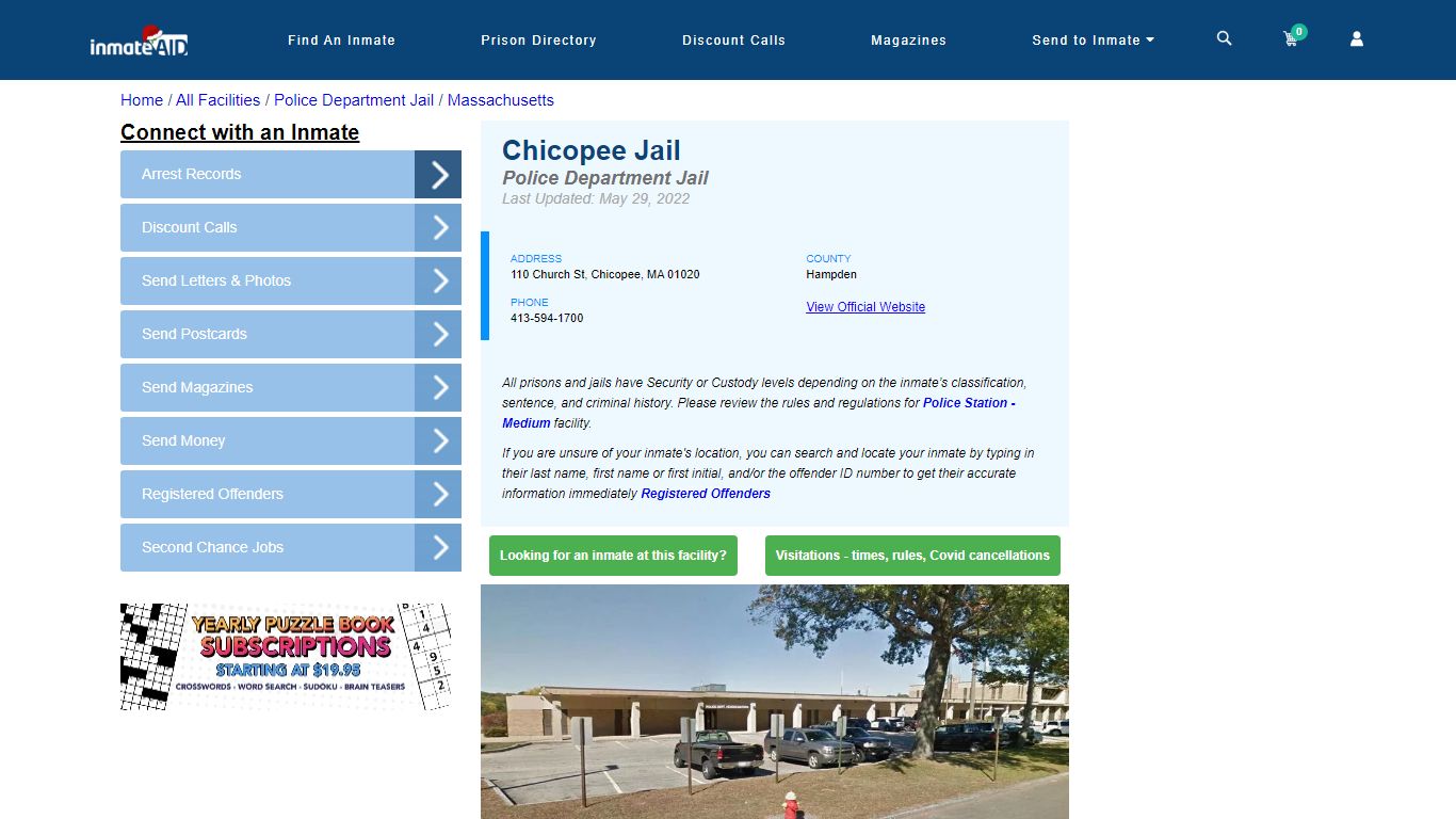 Chicopee Jail & Inmate Search - Chicopee, MA