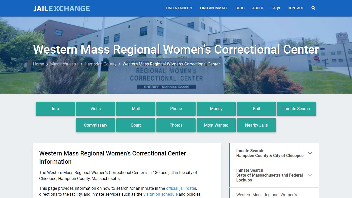 Western Mass Regional Women's Correctional Center, MA Inmate Search ...